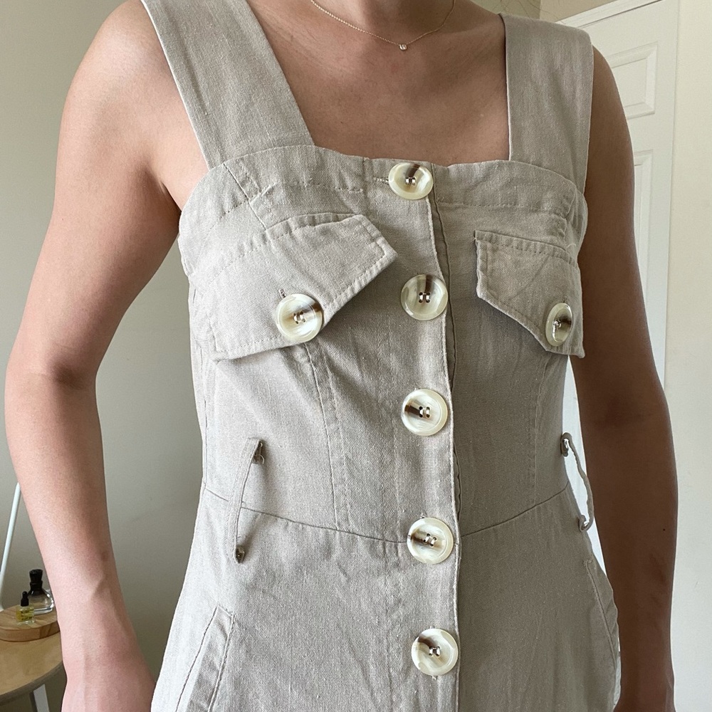 Wide Leg Linen Jumpsuit